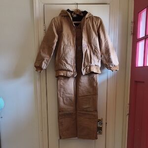 Carhartt Brown Hooded Jacket and Bib Overalls